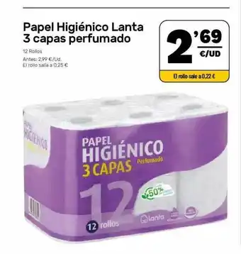 AhorraMas Papel Higiénico Lanta 3 Capas Perfumado oferta