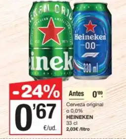 SPAR Fragadis HEINEKEN Cerveza original o 0,0% oferta