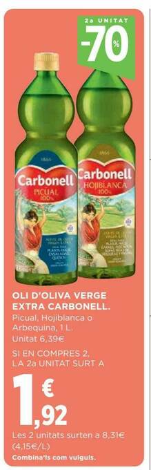 Hipercor Oli D'oliva Verge Extra Carbonell oferta