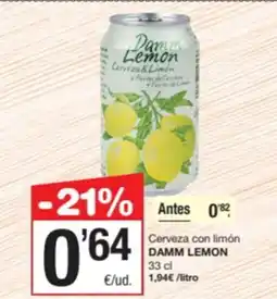 SPAR Fragadis DAMM LEMON Cerveza con limón oferta