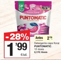 SPAR Fragadis PUNTOMATIC Detergente caps floral 12 dosis oferta