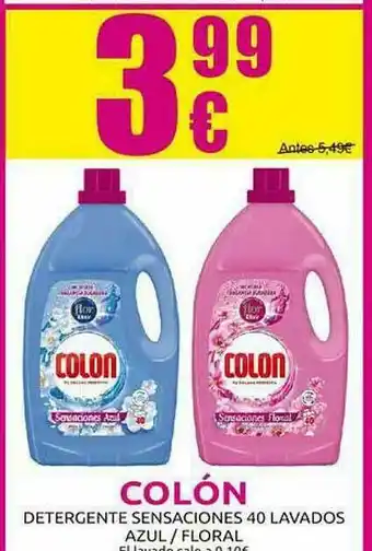 Muchas Perfumerías Colón Detergente Sensaciones 40 Lavados Azul Floral oferta