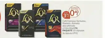 Supermercados Charter Café Espresso Sontuoso Ristretto, Ristretto Descafeinado O Colombia L'or Paquete oferta