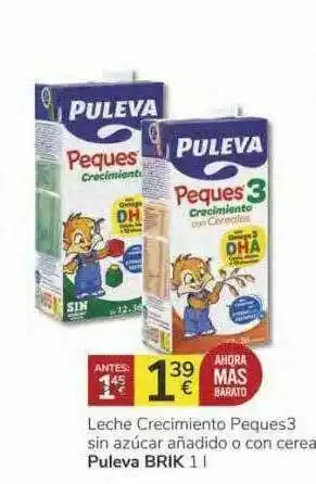 Supermercados Charter Lece Crecimiento Peques3 Sinazúcares Añadido O Con Cerea Puleva Brik oferta