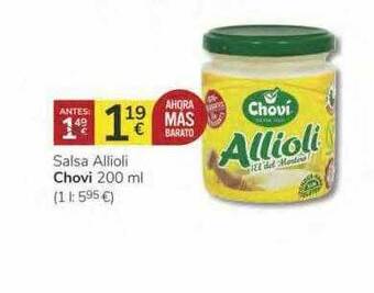 Supermercados Charter Salsa Allioli Chovi oferta