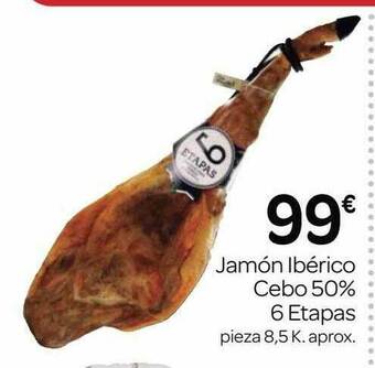 Supermercados El Jamón Jamón Ibérico Cebo 50% 6 Etapas oferta