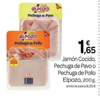 Supermercados El Jamón Jamón Cocido Pechuga De Pavo O Pechuga De Pollo Elpozo oferta