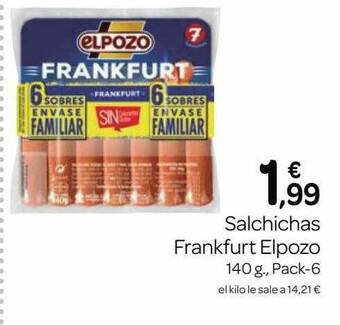 Supermercados El Jamón Salchichas Frankfurt Elpozo oferta
