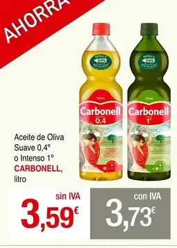 mycash profesional CARBONELL Aceite de Oliva Suave 0,4° o Intenso 1° oferta