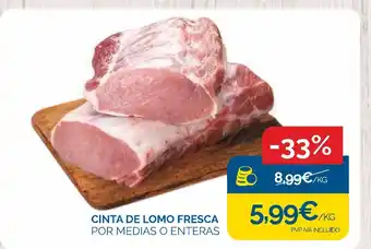 Cinta de lomo fresca por medias o enteras