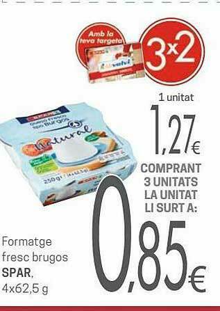 Valvi Supermercats Formatge Fresc Brugos Spar oferta