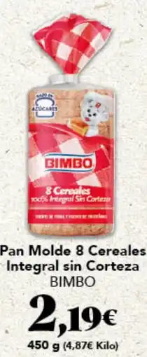 Gadis BIMBO Pan Molde 8 Cereales Integral sin Corteza oferta