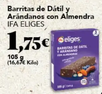 Gadis IFA ELIGES Barritas de Dátil y Arándanos con Almendra oferta