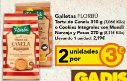 Gadis FLORBÚ Galletas Torta de Canela o Cookies Integrales con Muesli Naranja y Pasas Torta de Canela oferta