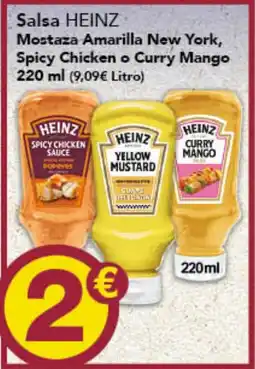 Gadis HEINZ Salsa Mostaza Amarilla New York, Spicy Chicken o Curry Mango oferta