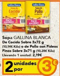 Gadis GALLINA BLANCA Sopa De Cocido Sobre o de Pollo con Fideos Finos Sobre oferta