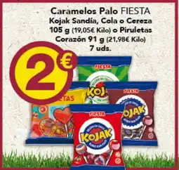 Gadis FIESTA Caramelos Palo Kojak Sandía, Cola o Cereza o piruletas corazon oferta