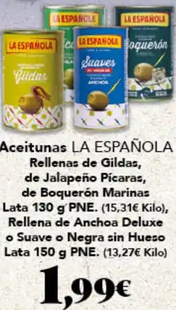 Gadis LA ESPAÑOLA Aceitunas Rellenas de Gildas, de Jalapeño Pícaras, de Boquerón Marinas oferta