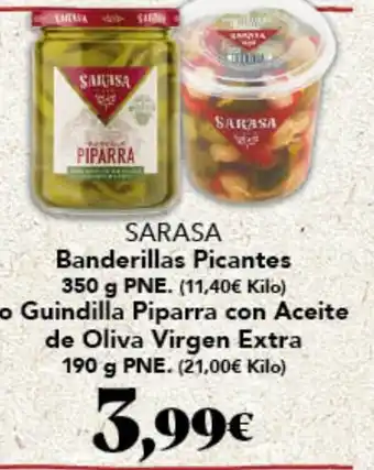 Gadis SARASA Banderillas Picantes o Guindilla Piparra con Aceite de Oliva Virgen Extra oferta