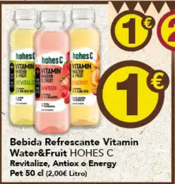 Gadis HOHES C Bebida Refrescante Vitamin Water&Fruit Revitalize, Antiox o Energy Pet oferta