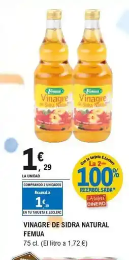 E.Leclerc FEMUA Vinagre de sidra natural oferta