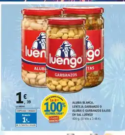 E.Leclerc LUENGO Alubia blanca, lenteja, garbanzo o alubia o garbanzos bajos en sal oferta