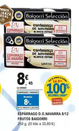 E.Leclerc BAIGORRI Espárrago d.o. navarra 8/12 frutos oferta