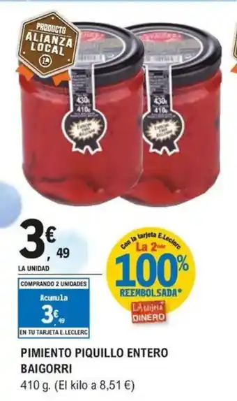 E.Leclerc BAIGORRI Pimiento piquillo entero oferta