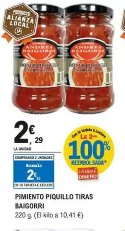 E.Leclerc BAIGORRI Pimiento piquillo tiras oferta