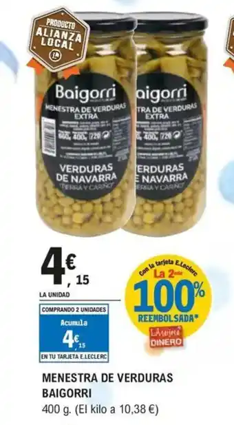 E.Leclerc BAIGORRI Menestra de verduras oferta