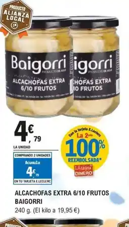 E.Leclerc BAIGORRI Alcachofas extra 6/10 frutos oferta