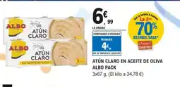 E.Leclerc ALBO Atún claro en aceite de oliva oferta