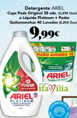 Gadis ARIEL Detergente Caps Pods Original Líquido Platinum + Poder Quitamanchas oferta