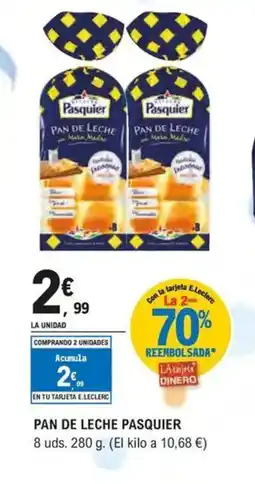 E.Leclerc PASQUIER Pan de leche oferta