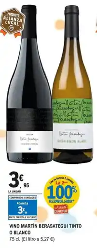 E.Leclerc Vino martín berasategui tinto o blanco oferta