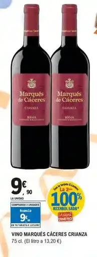 E.Leclerc Vino marqués cáceres crianza oferta