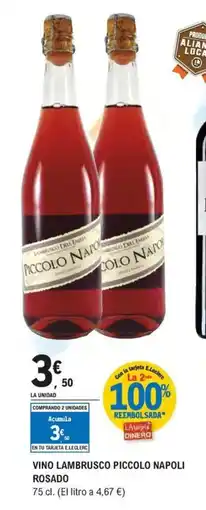 E.Leclerc Vino lambrusco piccolo napoli rosado oferta