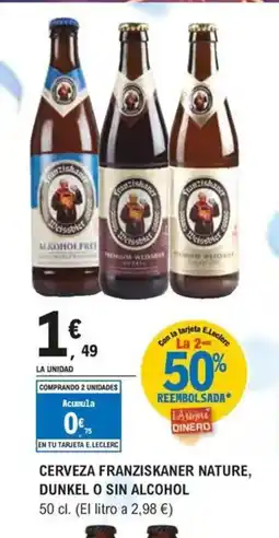 E.Leclerc Cerveza franziskaner nature, dunkel o sin alcohol oferta