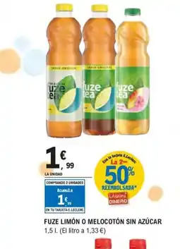 E.Leclerc FUZE LIMÓN O melocotón sin azúcar oferta