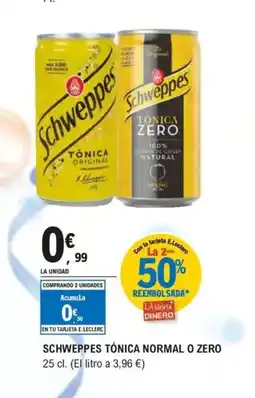 E.Leclerc SCHWEPPES Tónica normal o zero oferta