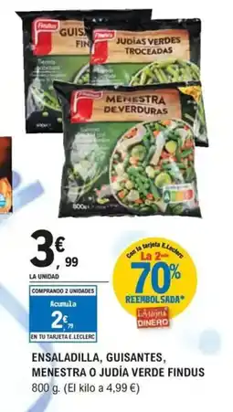 E.Leclerc FINDUS Ensaladilla, guisantes, menestra o judía verde oferta