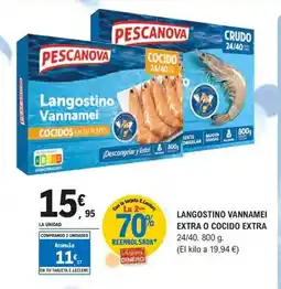 E.Leclerc Langostino vannamei extra o cocido extra oferta