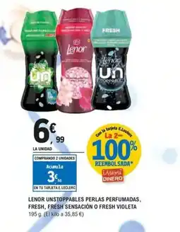 E.Leclerc LENOR Unstoppables perlas perfumadas, fresh, fresh sensación o fresh violeta oferta