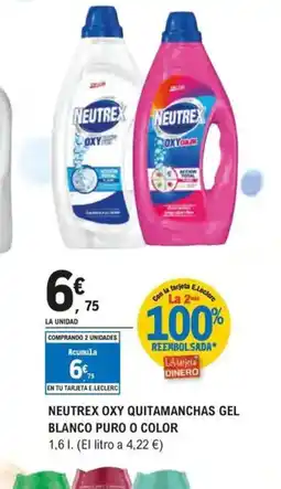 E.Leclerc NEUTREX Oxy quitamanchas gel blanco puro o color oferta