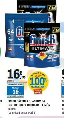 E.Leclerc FINISH Cápsula quantum ultimate regular o limón. oferta