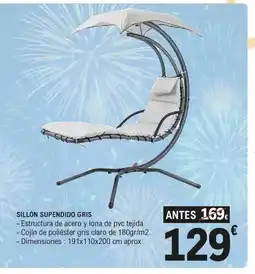 E.Leclerc Sillon supendido gris oferta