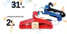 E.Leclerc 6 perchas plástico plus oferta