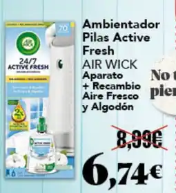 Gadis AIR WICK Pilas Active Fresh Aparato + Recambio Aire Fresco pierdas oferta