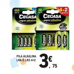 E.Leclerc Pila alkalina lr6 ó lr3 4+2 oferta