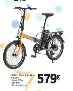 E.Leclerc Ebike plegable nilox j1 pro 20" oferta